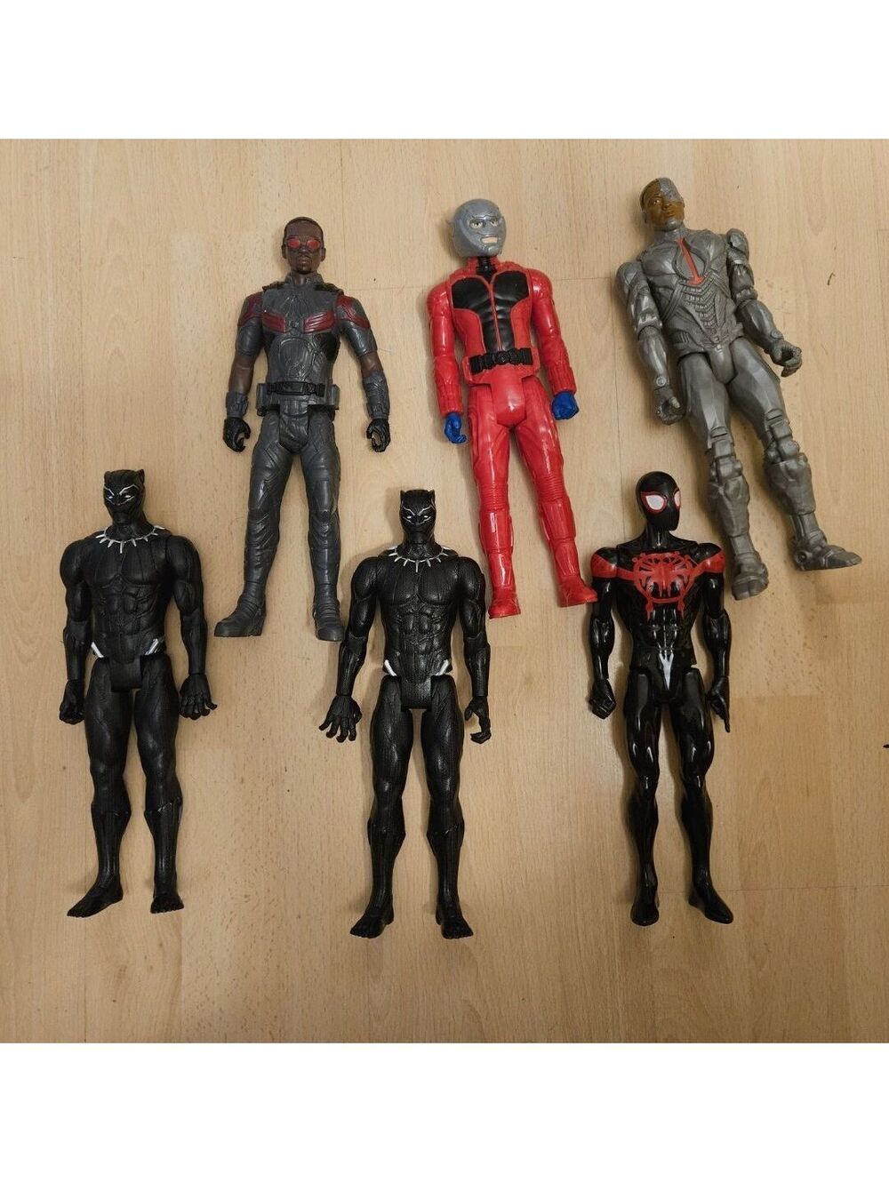 Marvel Titan Hero 12in Figure Lot 6 Black Panther Miles Morales Falcon Ant-Man